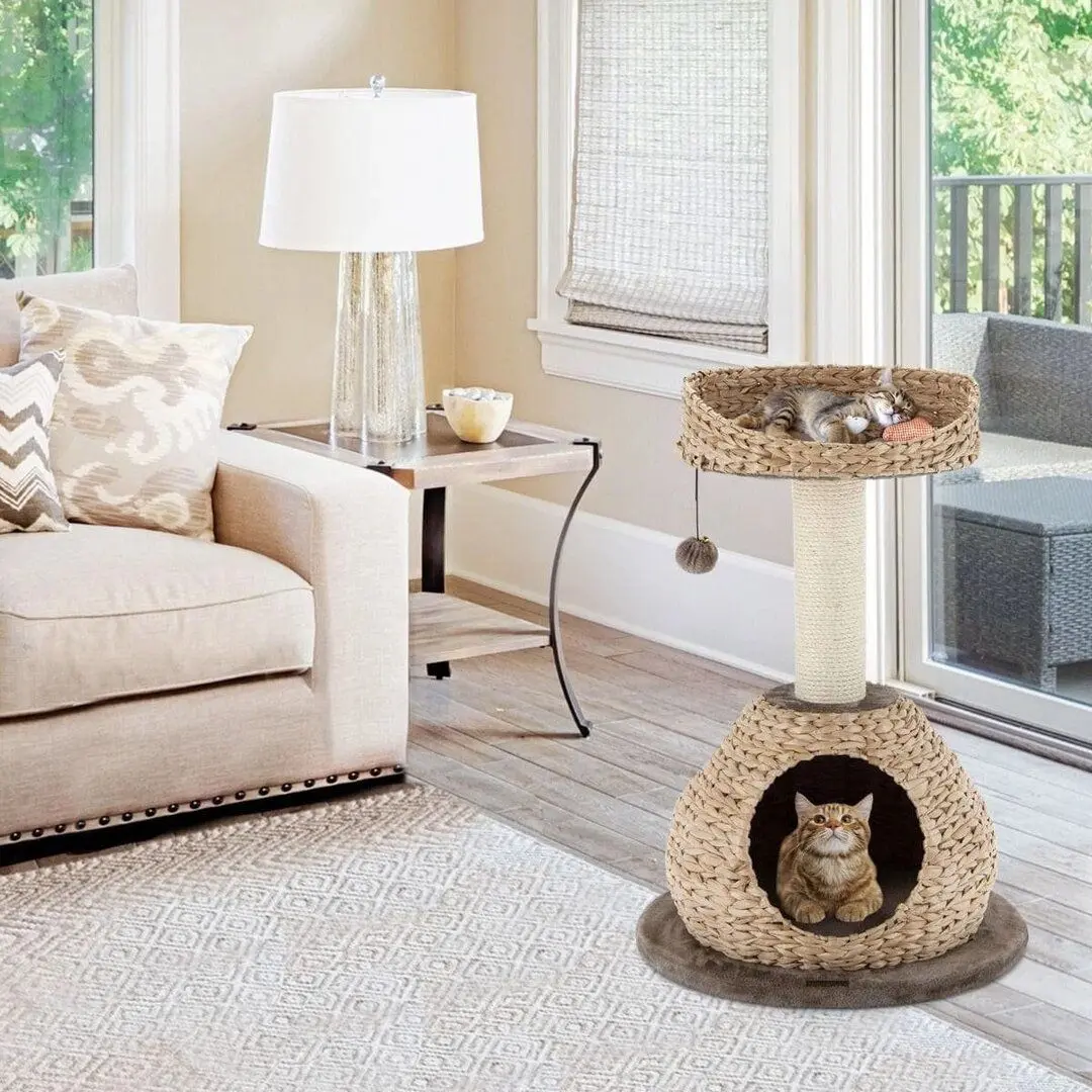 Ansamblu de joaca pentru pisici Costway PS7474CF (Brown/Beige)