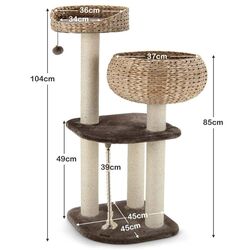 Ansamblu de joaca pentru pisici Costway PS7475CF (Brown/Beige) Thumb