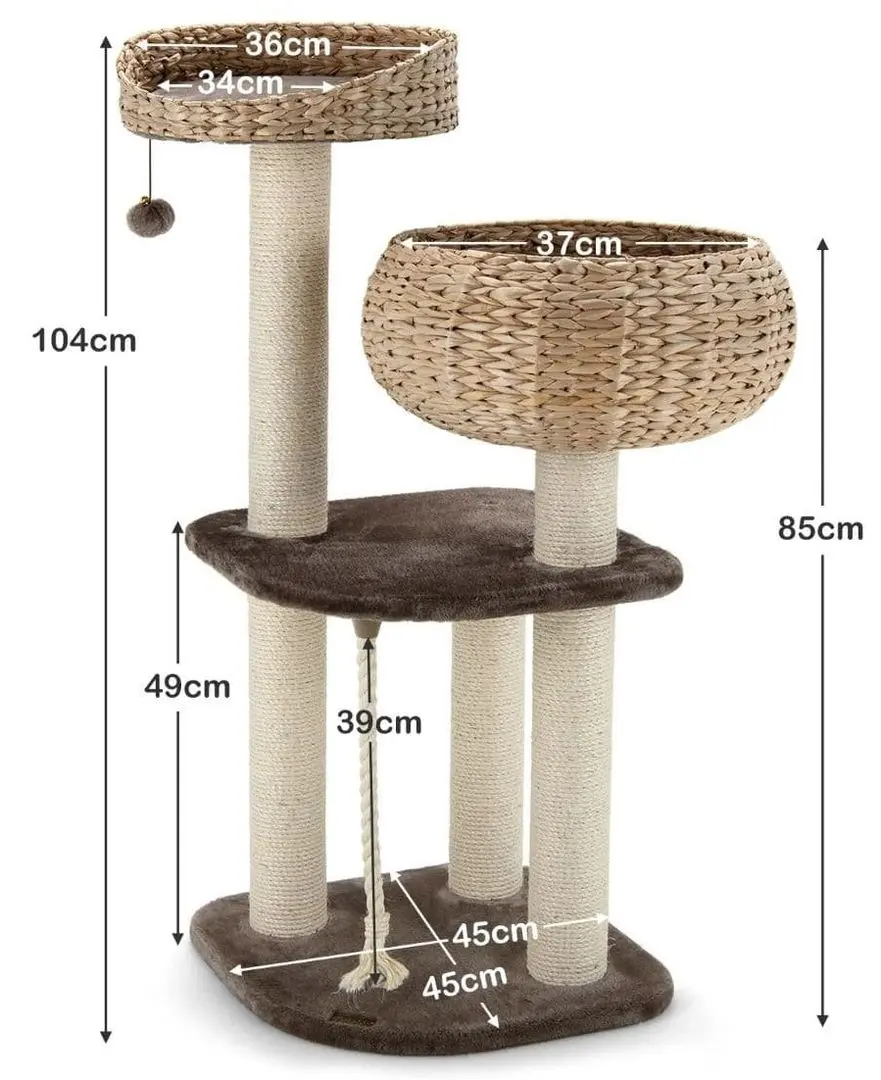 Ansamblu de joaca pentru pisici Costway PS7475CF (Brown/Beige)