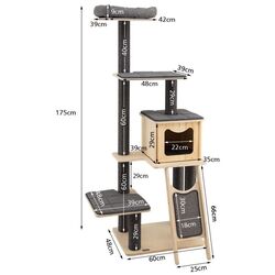 Ansamblu de joaca pentru pisici Costway PS7477GR (Grey) Thumb