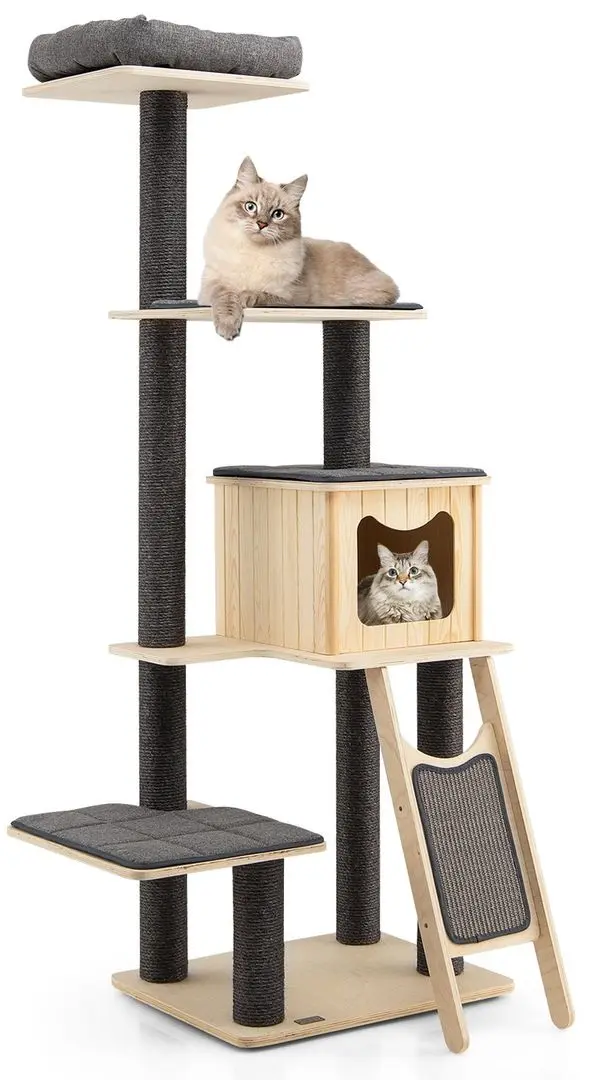 Ansamblu de joaca pentru pisici Costway PS7477GR (Grey)