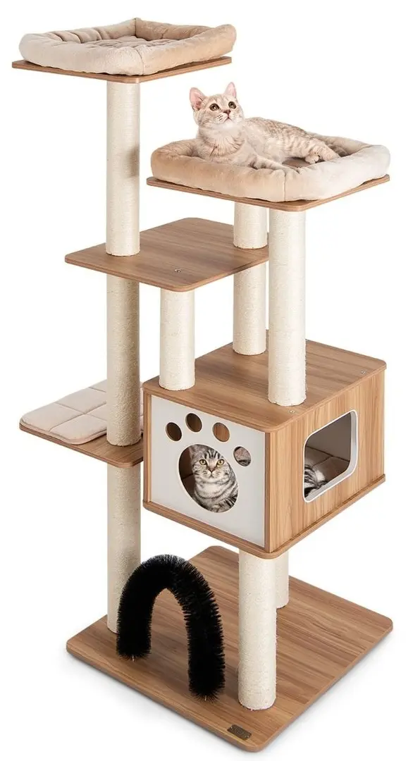 Ansamblu de joaca pentru pisici Costway PS7482BE (Beige)