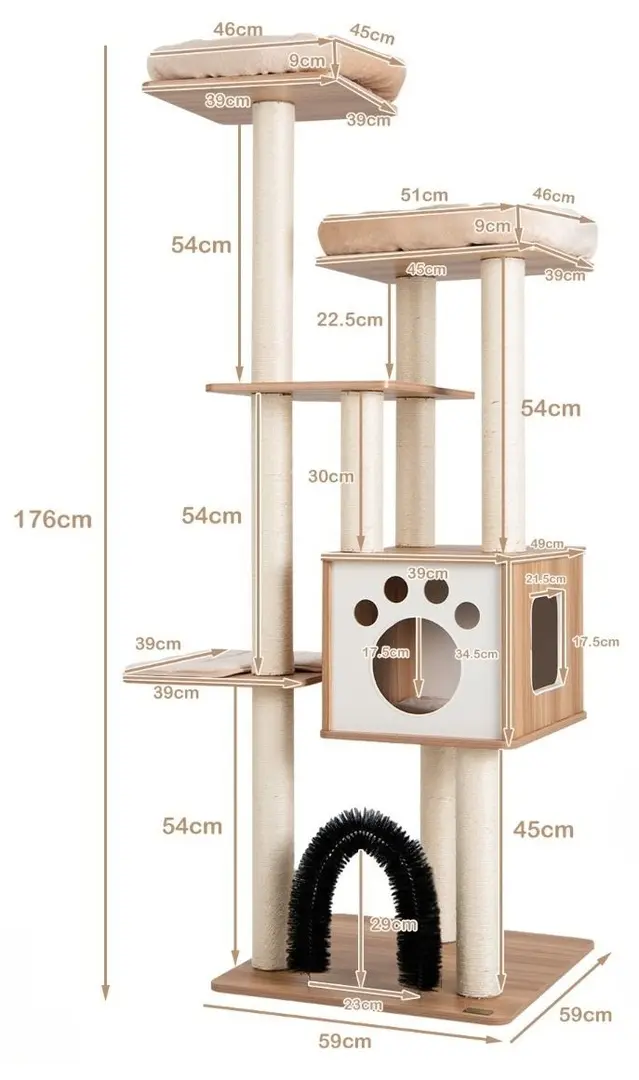 Ansamblu de joaca pentru pisici Costway PS7482BE (Beige)