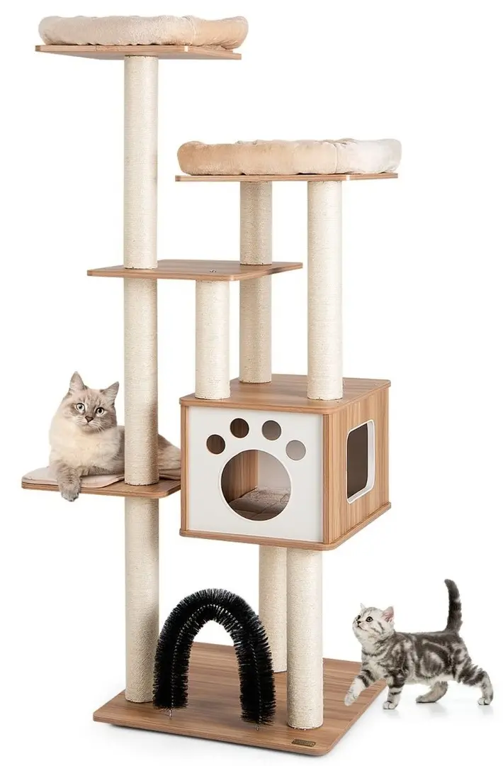 Ansamblu de joaca pentru pisici Costway PS7482BE (Beige)