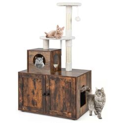 Ansamblu de joaca pentru pisici Costway PV10055CF (Rustic Brown) Thumb