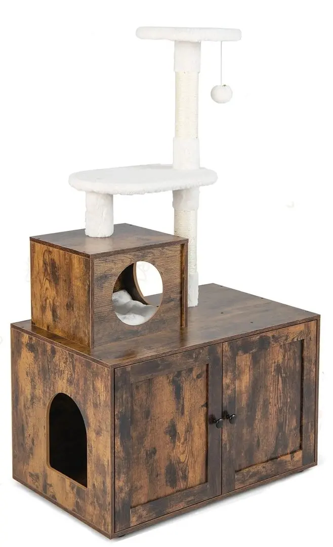 Ansamblu de joaca pentru pisici Costway PV10055CF (Rustic Brown)