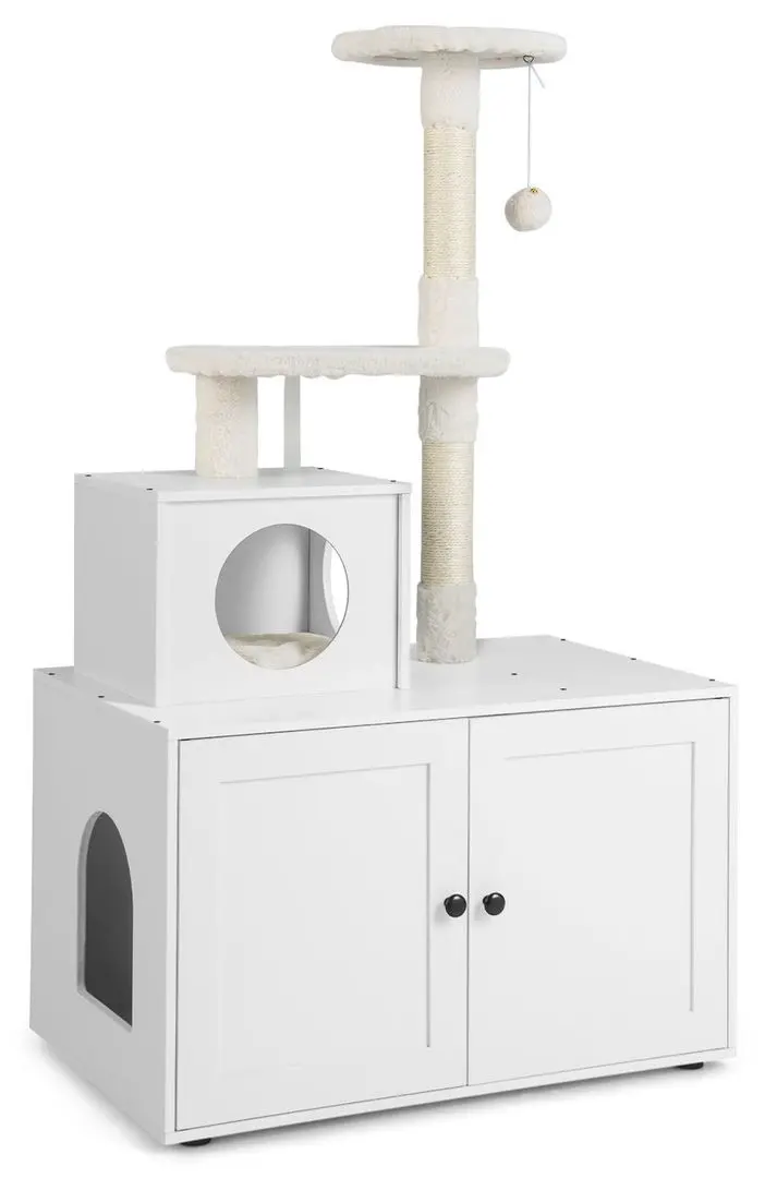 Ansamblu de joaca pentru pisici Costway PV10055WH (White)