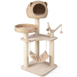 Ansamblu de joaca pentru pisici Costway PV10069NA (Beige)