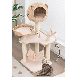 Ansamblu de joaca pentru pisici Costway PV10069NA (Beige) Thumb