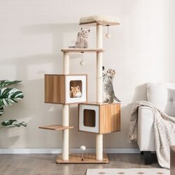 Игровой комплекс для кошек Costway PV10071BN (Beige/Brown) Thumb
