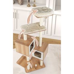 Игровой комплекс для кошек Costway PV10071BN (Beige/Brown) Thumb