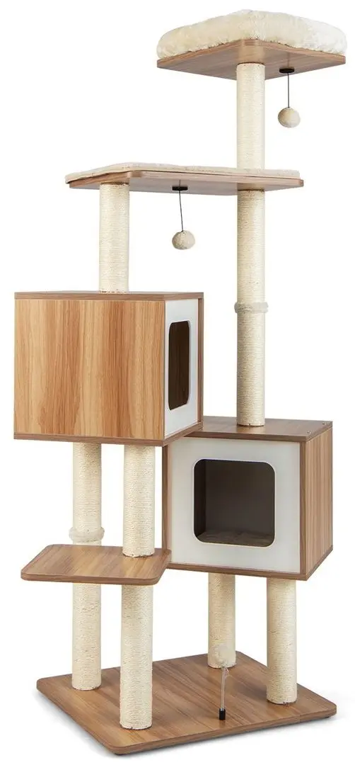 Игровой комплекс для кошек Costway PV10071BN (Beige/Brown)