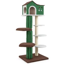 Ansamblu de joaca pentru pisici Costway PV10083GN (Green) Thumb