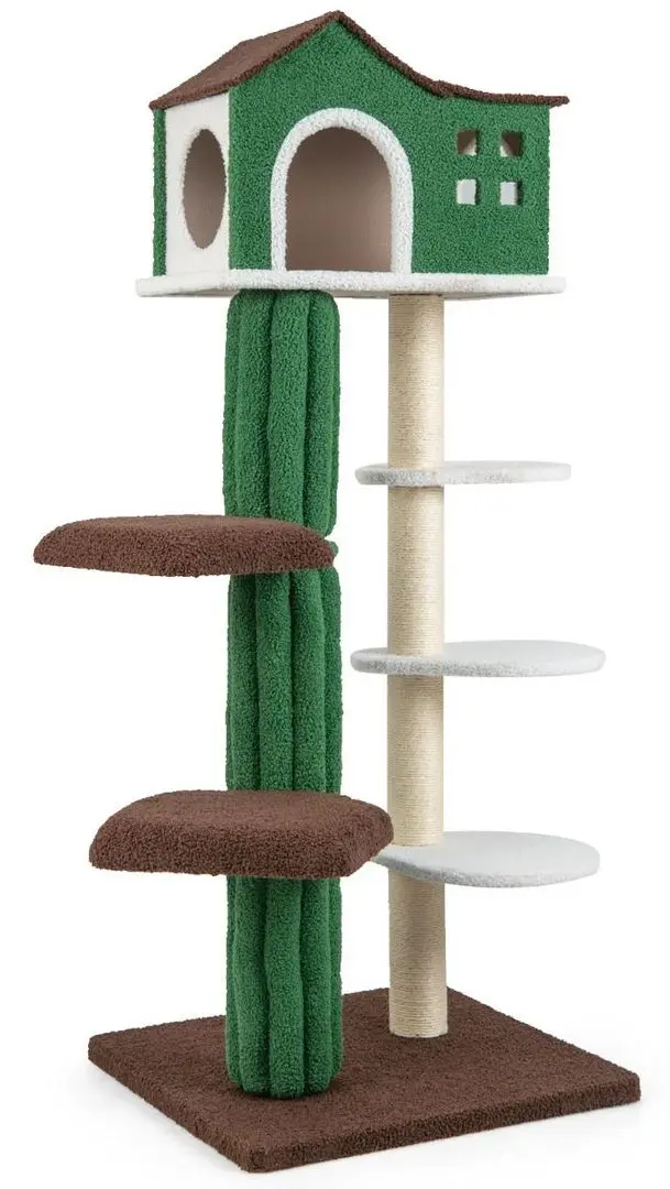 Ansamblu de joaca pentru pisici Costway PV10083GN (Green)