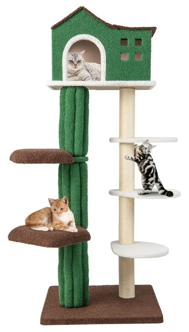 Ansamblu de joaca pentru pisici Costway PV10083GN (Green)