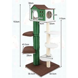 Ansamblu de joaca pentru pisici Costway PV10083GN (Green) Thumb