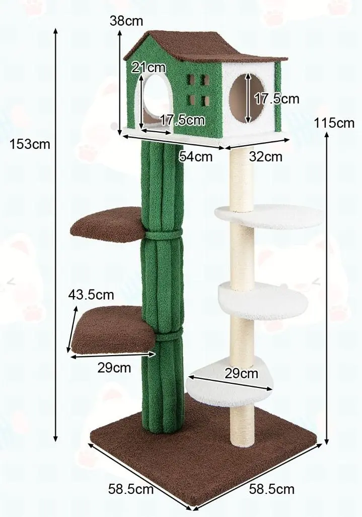 Ansamblu de joaca pentru pisici Costway PV10083GN (Green)
