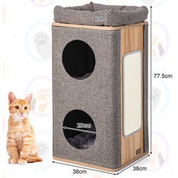 Complex de joaca pentru pisici Costway PV10088GR (Grey) Thumb