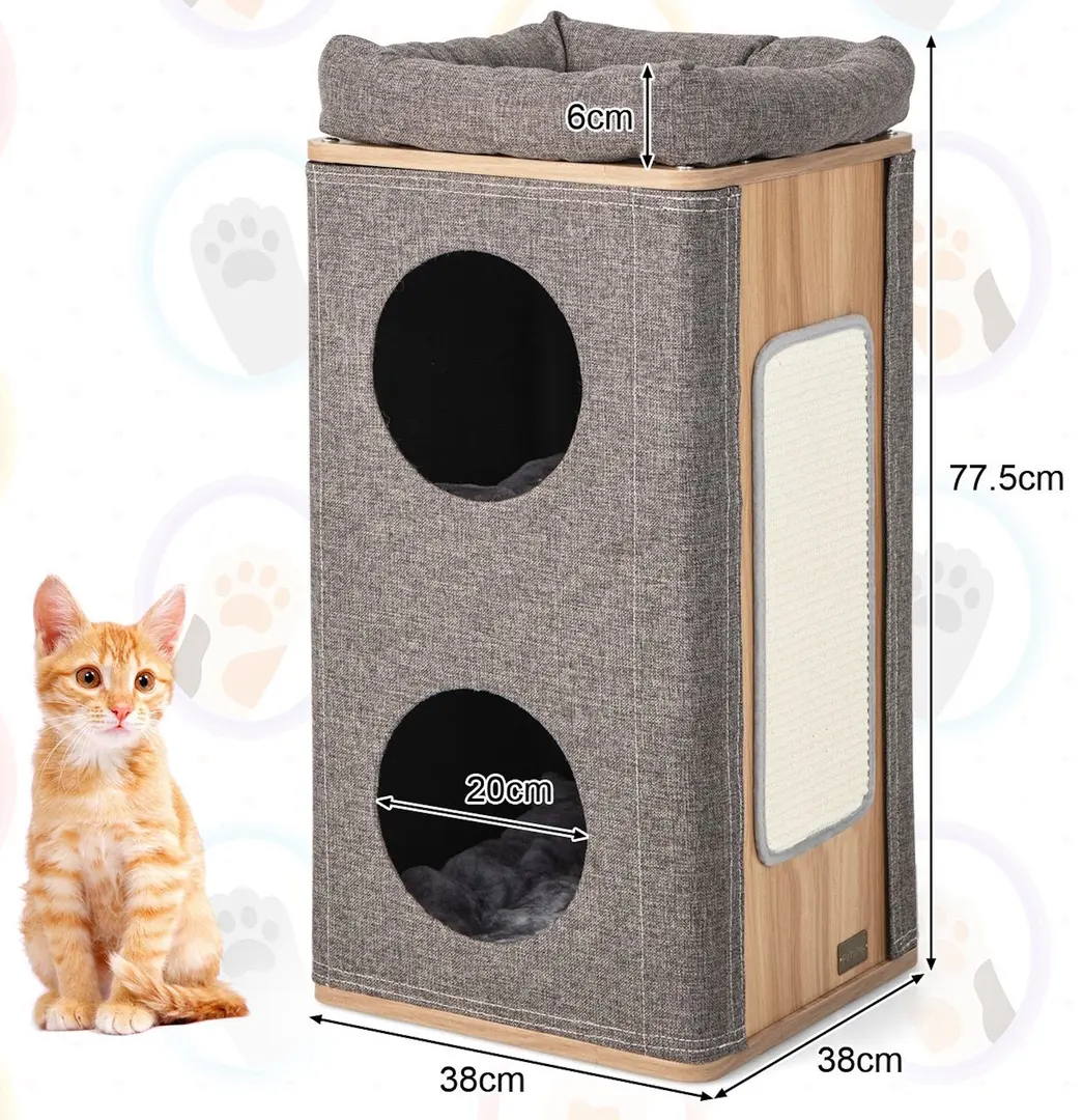 Complex de joaca pentru pisici Costway PV10088GR (Grey)