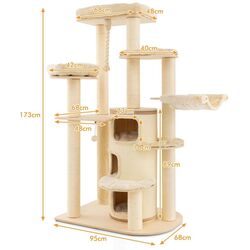 Игровой комплекс для кошек Costway PV10091BE (Beige) Thumb
