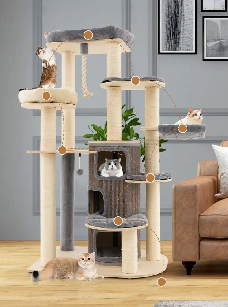 Игровой комплекс для кошек Costway PV10091GR (Grey)