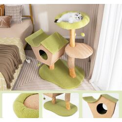 Ansamblu de joaca pentru pisici Costway PV10099GN (Green) Thumb