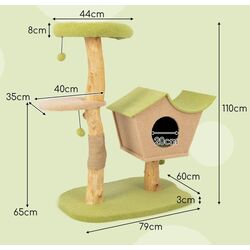 Ansamblu de joaca pentru pisici Costway PV10099GN (Green) Thumb