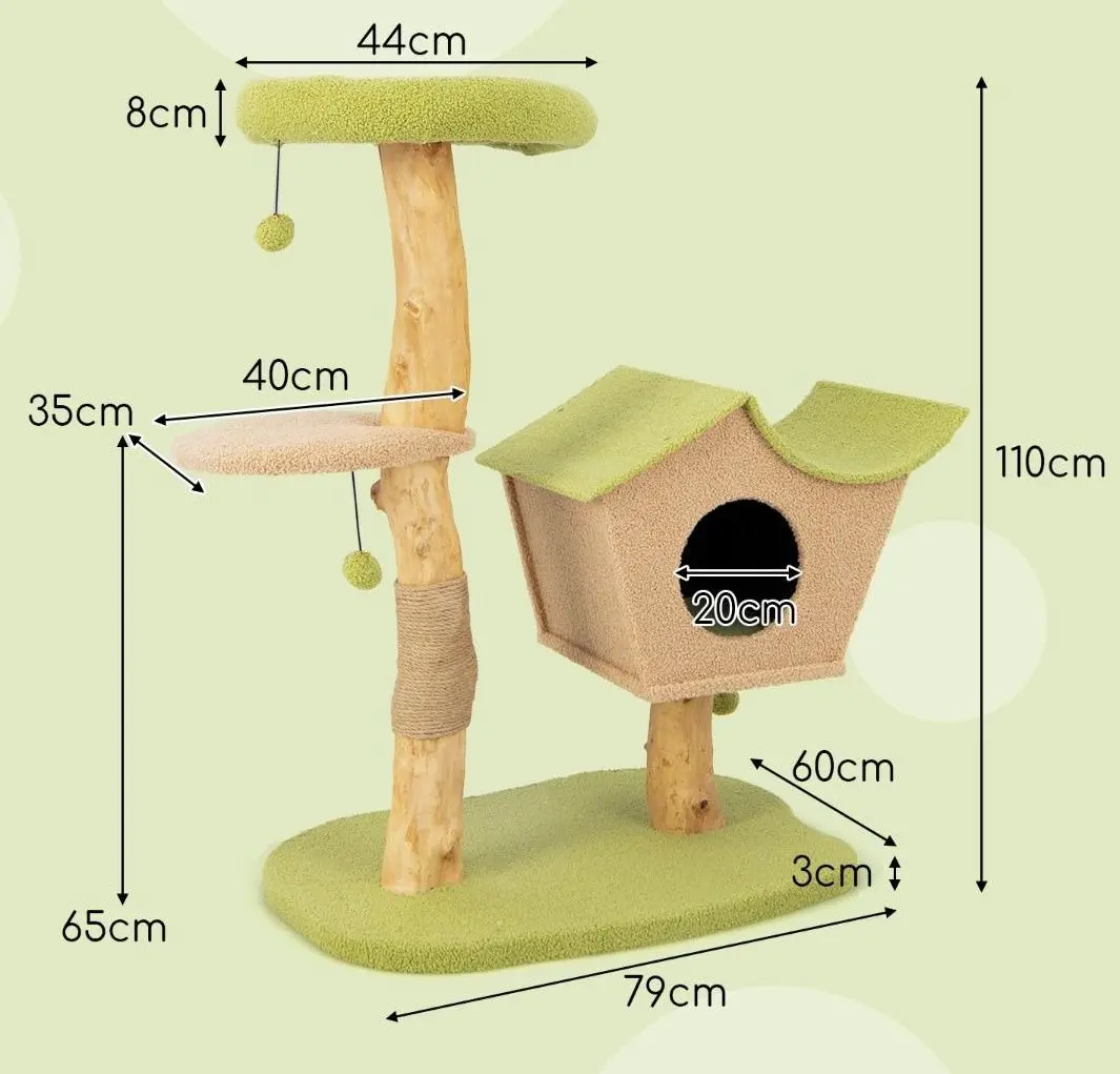 Ansamblu de joaca pentru pisici Costway PV10099GN (Green)