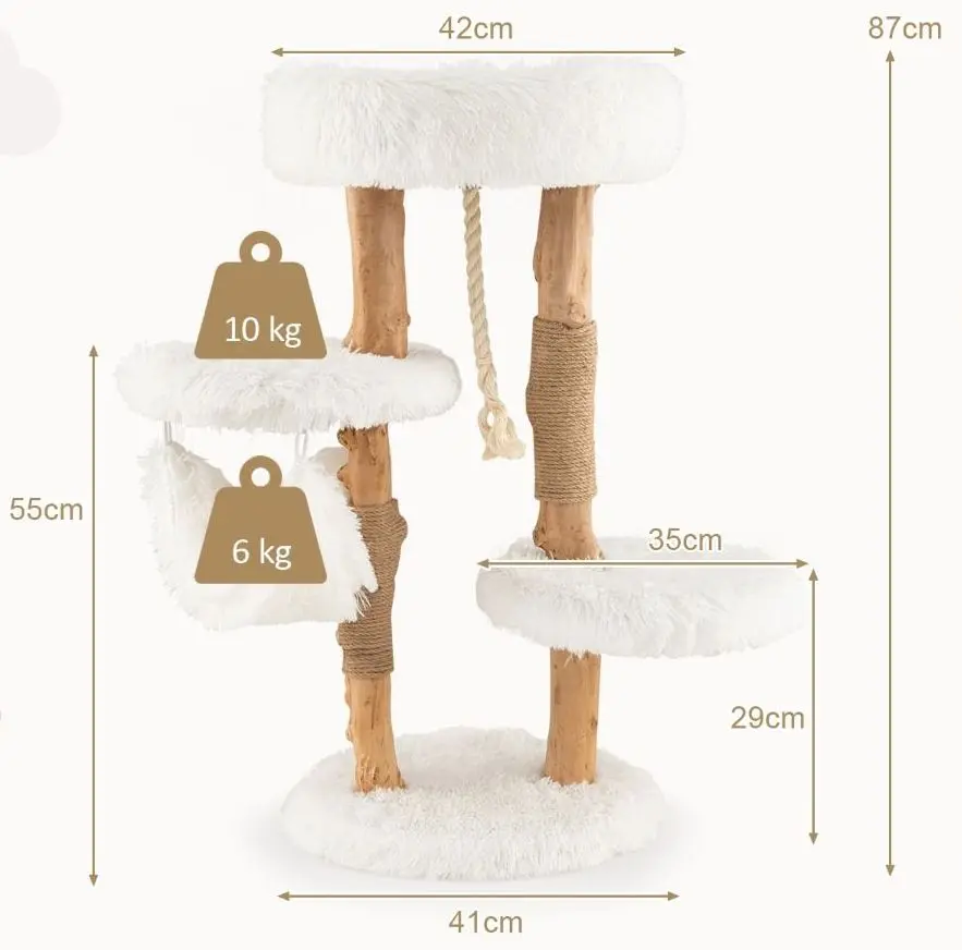 Ansamblu de joaca pentru pisici Costway PV10100WH (White)