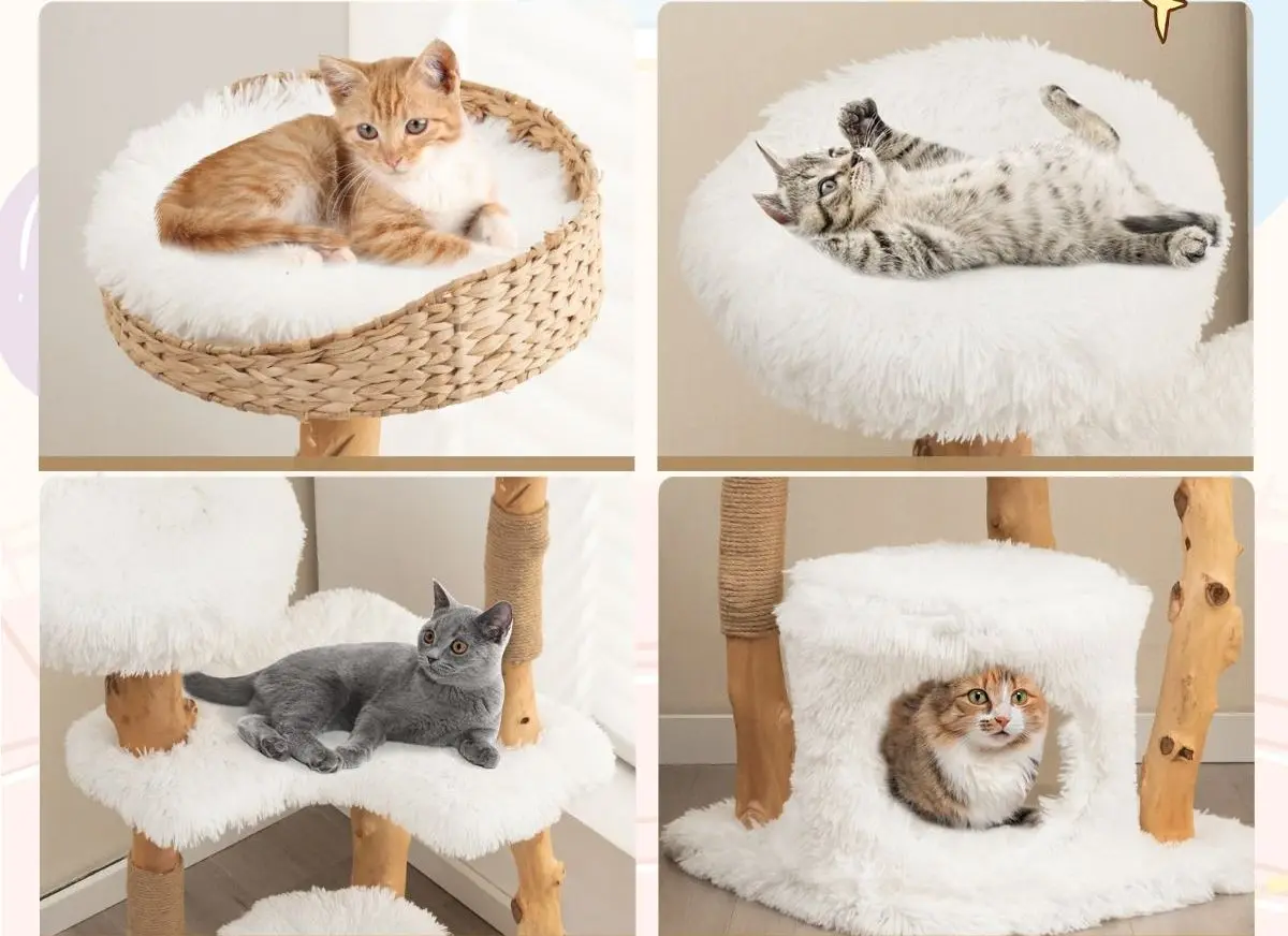 Ansamblu de joaca pentru pisici Costway PV10101WH (White)