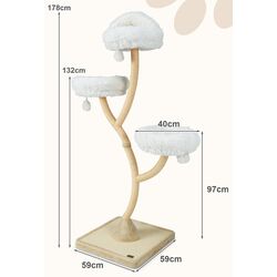 Игровой комплекс для кошек Costway PV10102BE (Beige/White) Thumb