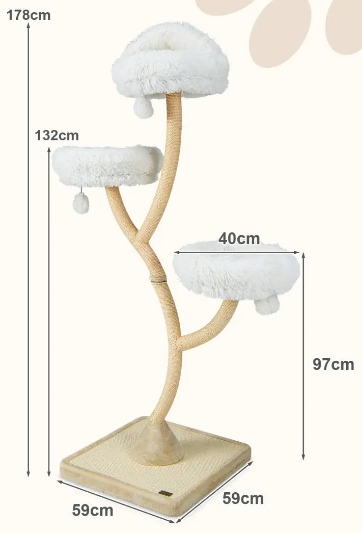 Игровой комплекс для кошек Costway PV10102BE (Beige/White)