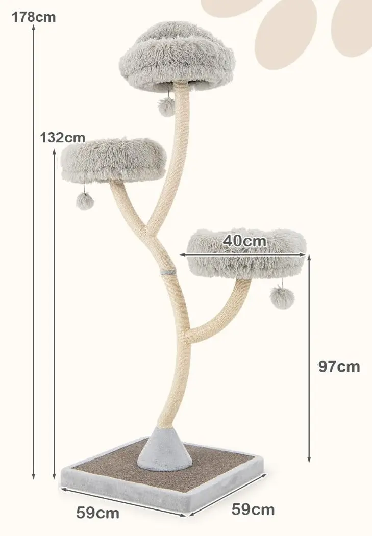 Ansamblu de joaca pentru pisici Costway PV10102GR (Grey)