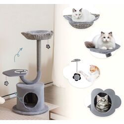 Ansamblu de joaca pentru pisici Costway PV10104GR (Grey) Thumb