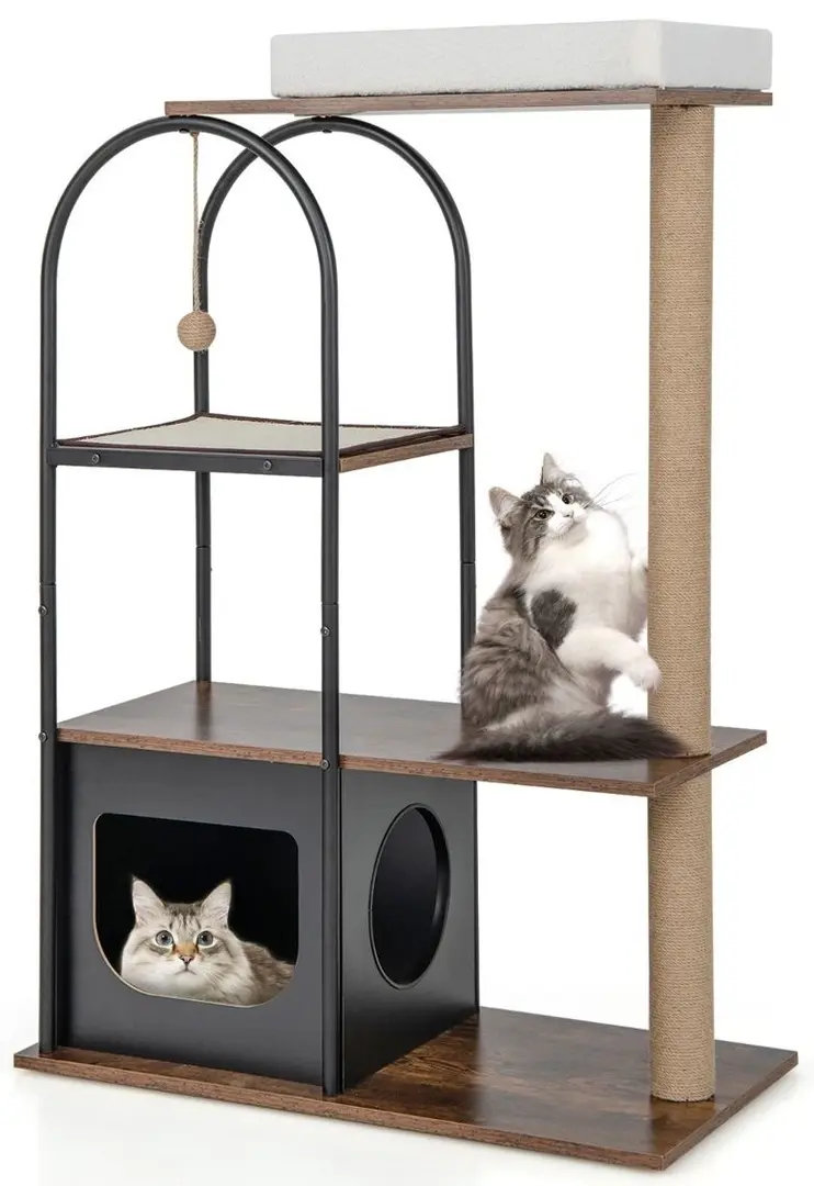 Ansamblu de joaca pentru pisici Costway PV10109DK (Black)