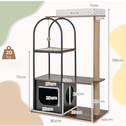 Ansamblu de joaca pentru pisici Costway PV10109DK (Black) Thumb