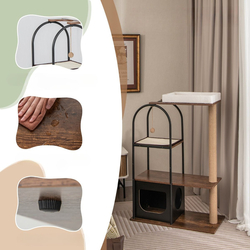 Ansamblu de joaca pentru pisici Costway PV10109DK (Black) Thumb