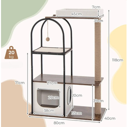 Ansamblu de joaca pentru pisici Costway PV10109WH (White) Thumb