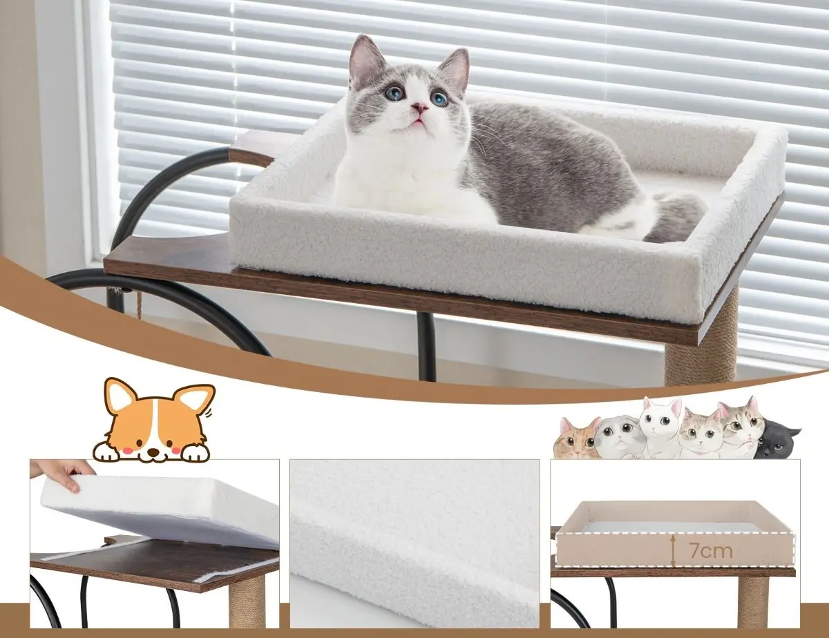 Ansamblu de joaca pentru pisici Costway PV10109WH (White)