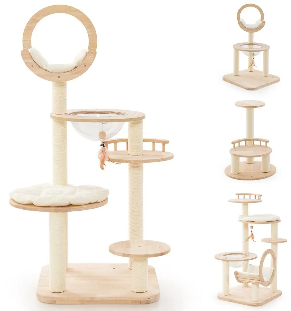 Ansamblu de joaca pentru pisici Costway PV10111 (Beige)