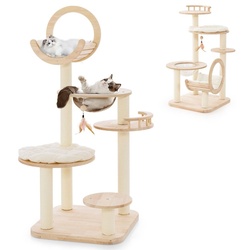 Ansamblu de joaca pentru pisici Costway PV10111 (Beige) Thumb