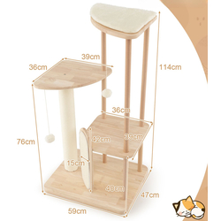 Ansamblu de joaca pentru pisici Costway PV10113 (Beige) Thumb