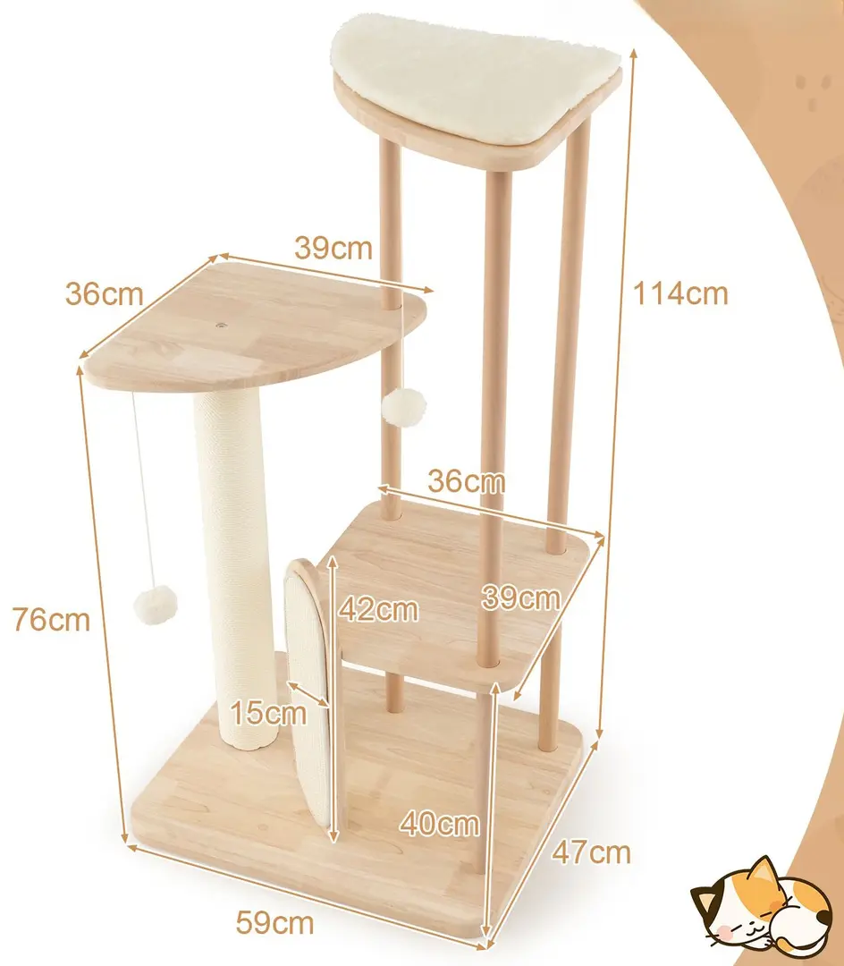 Ansamblu de joaca pentru pisici Costway PV10113 (Beige)