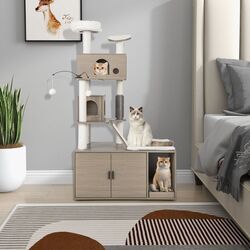 Игровой комплекс для кошек Costway PV10118GR (Grey) Thumb