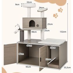 Ansamblu de joaca pentru pisici Costway PV10119GR (Grey) Thumb