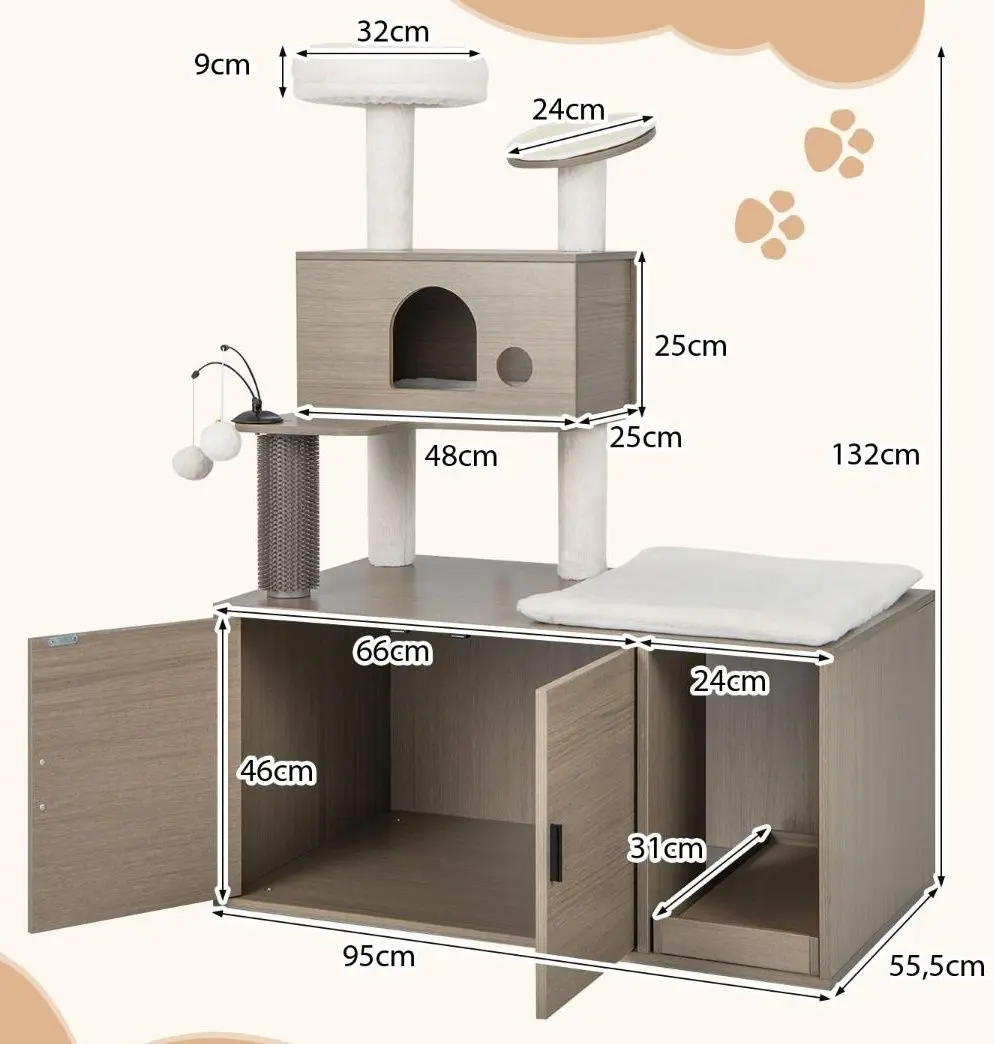 Ansamblu de joaca pentru pisici Costway PV10119GR (Grey)