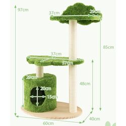 Ansamblu de joaca pentru pisici Costway PV10130GN (Green) Thumb
