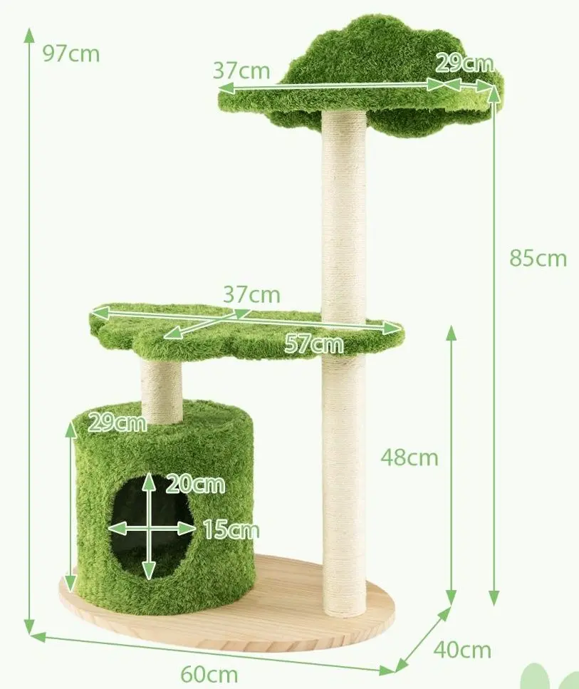 Ansamblu de joaca pentru pisici Costway PV10130GN (Green)