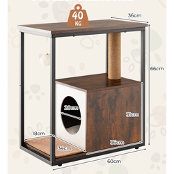 Complex de joaca pentru pisici Costway PV10134CF (Brown) Thumb