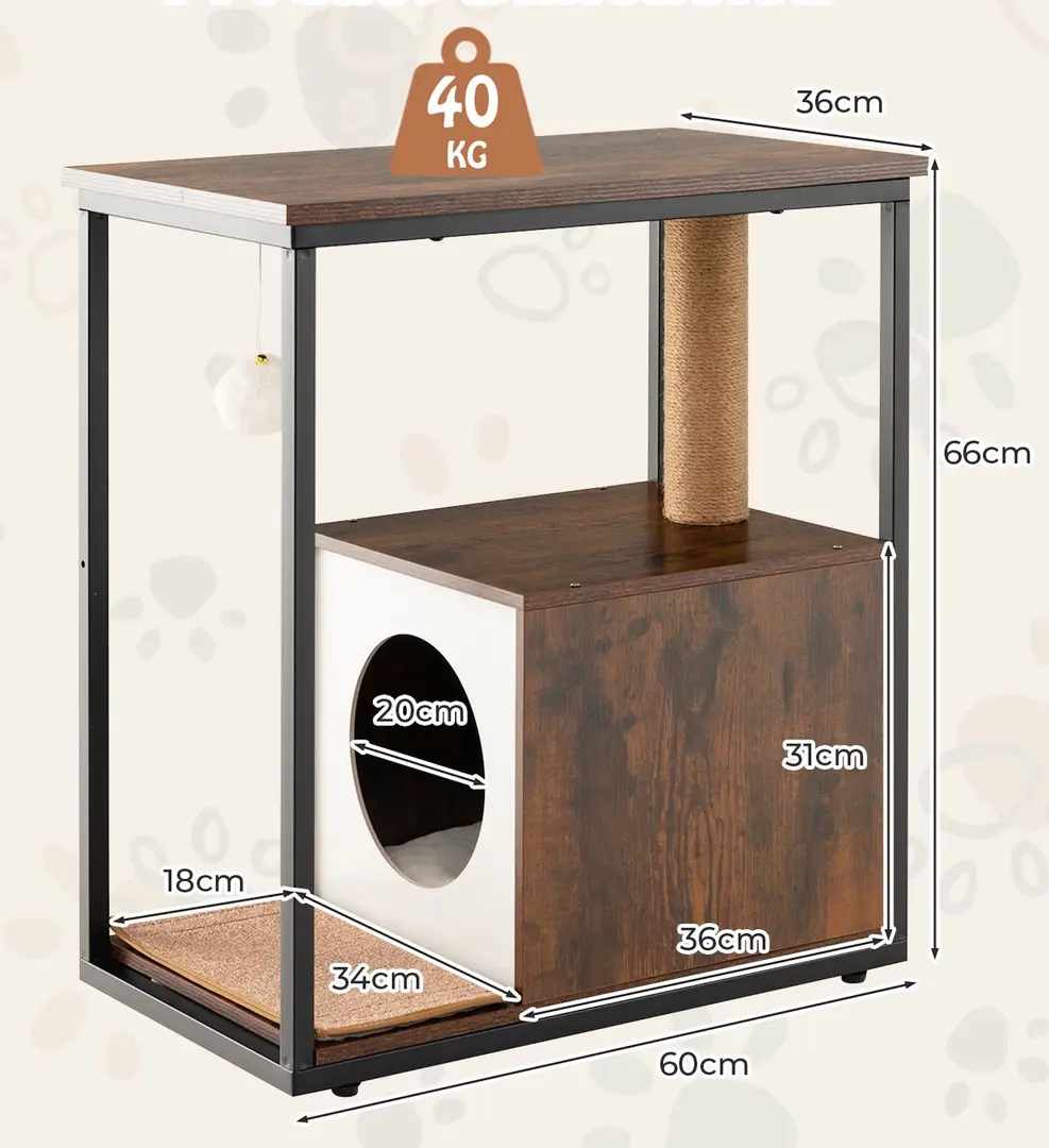 Complex de joaca pentru pisici Costway PV10134CF (Brown)